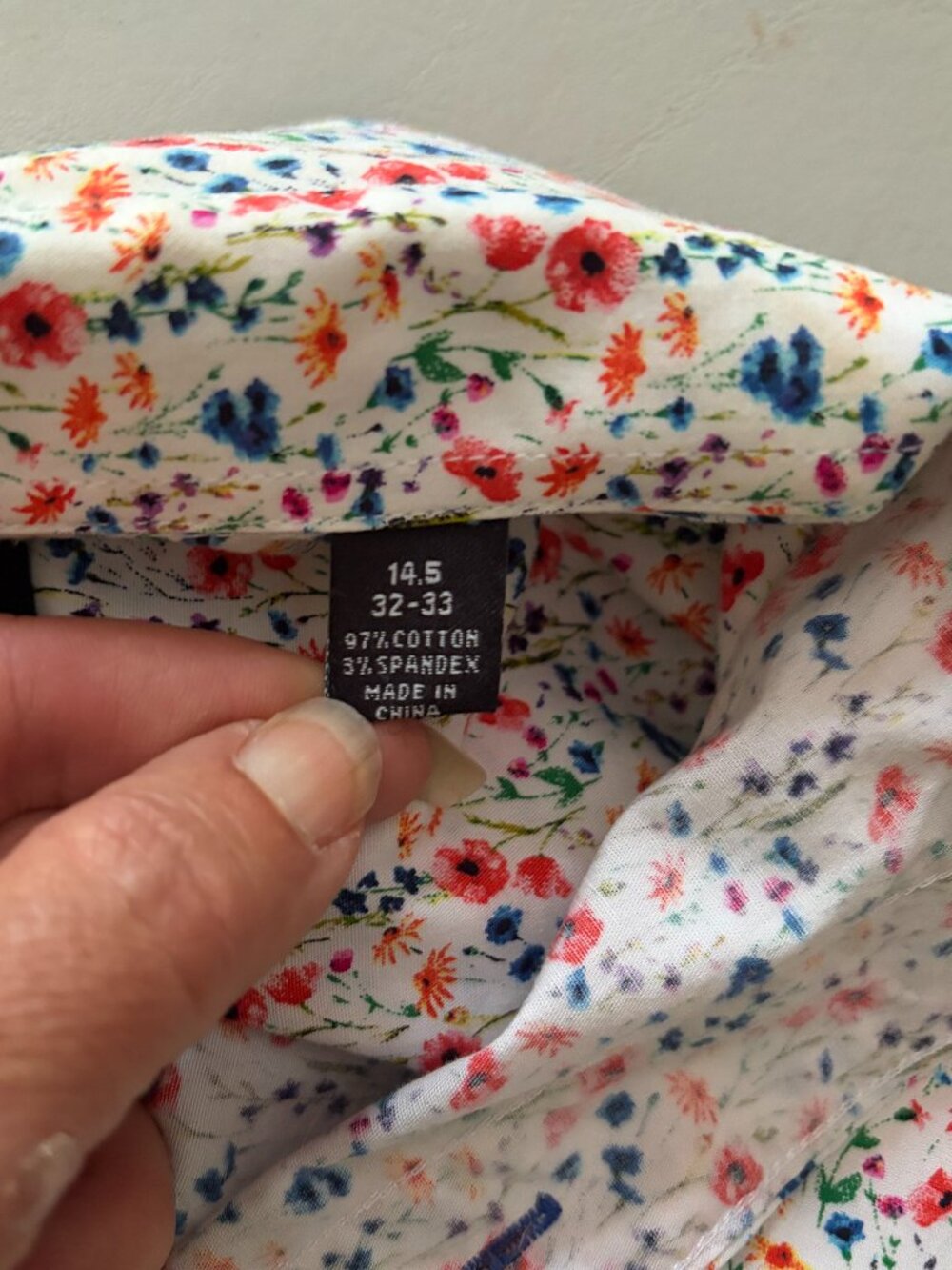 Nick Graham Floral Shirt Size Small 14.5" 32-33" Cotton - Picture 7 of 8